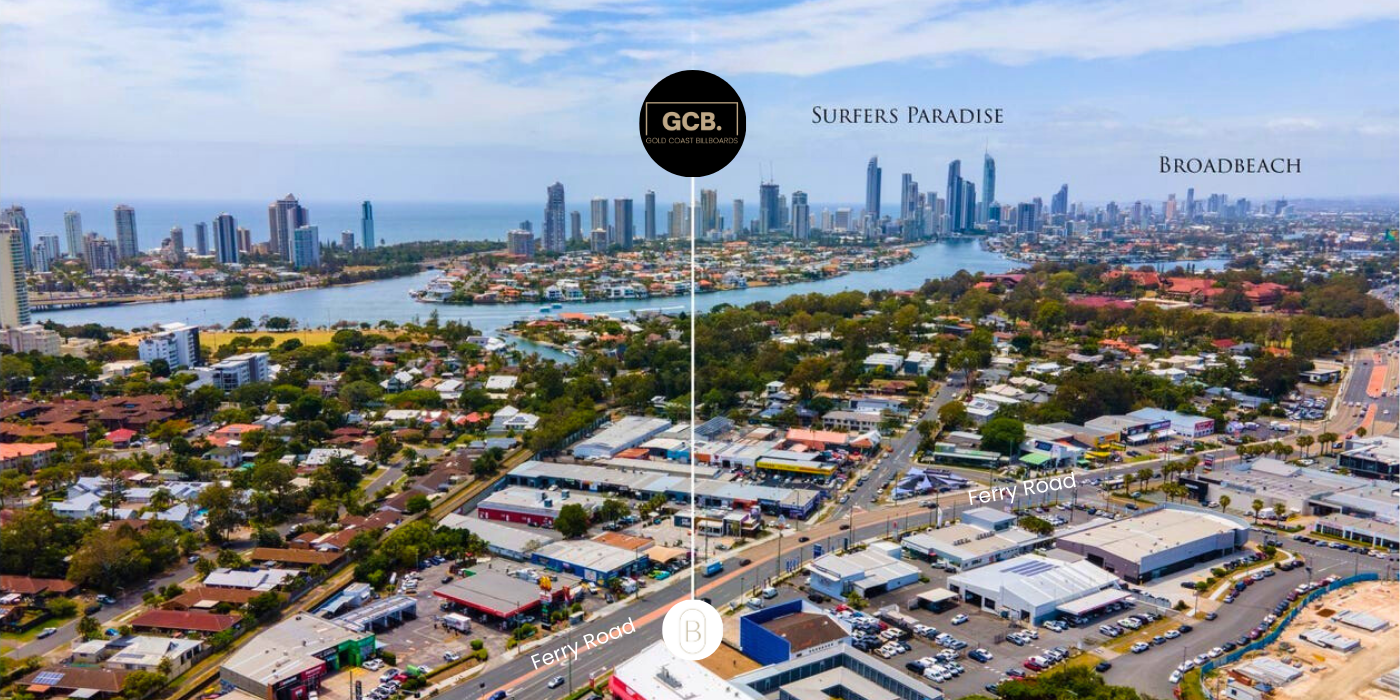 Gold Coast Billboards GCB Bespoke digital billboard location on a map Ferry Rd Southport Gold Coast